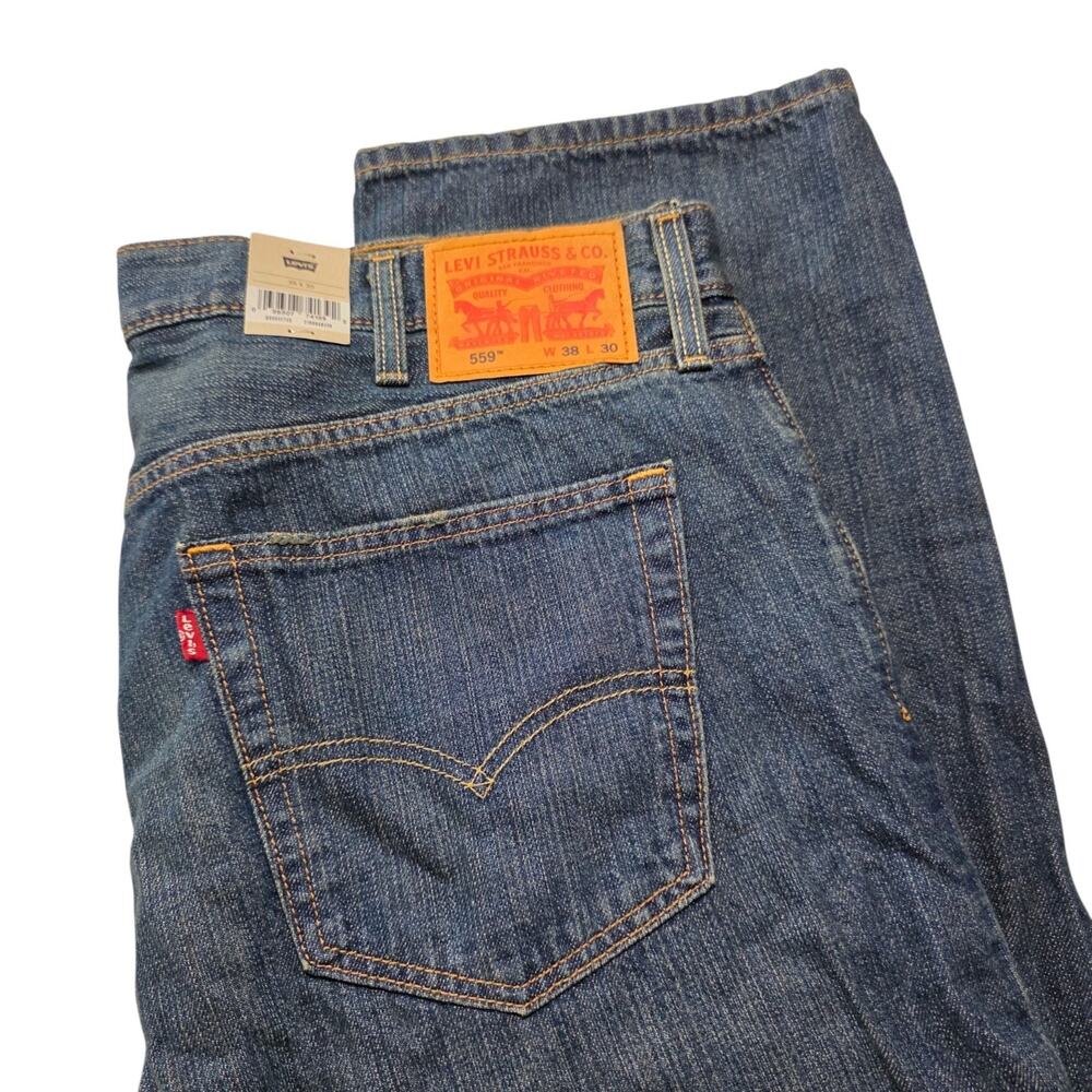 Levi's 559 Men's Jeans 38x30 Relaxed Straight Leg Blue Denim NWT Cotton